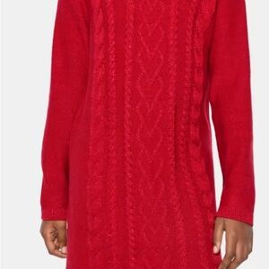 Girls Cable Knit Cut Out Sweater Dress - Red size 7/8